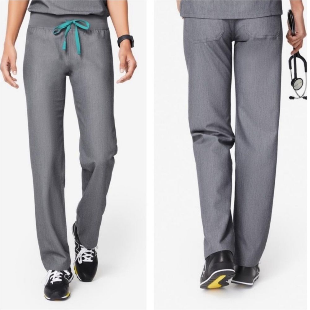 FIGS T21003 Graphite Gray Women’s Livingston High Waisted Basic Scrub Pants XS P